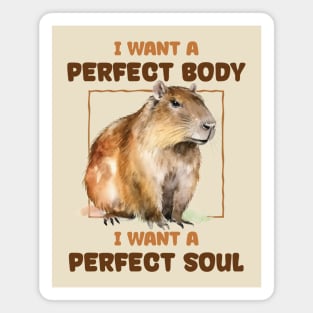 funny-capybara, I Want A Perfect Body Vintage Magnet